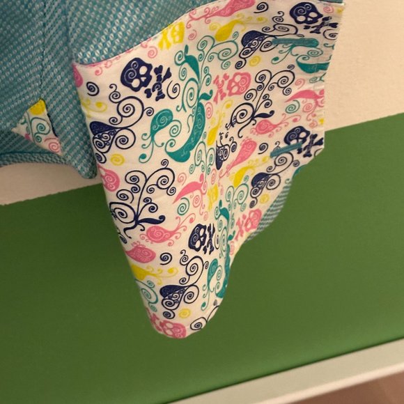 Robert Graham, Size 15.5" M, 100% Cotton, Teal with white checker pattern - Picture 2 of 7